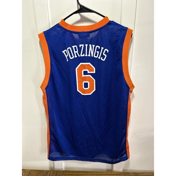 NBA NEW YORK KNICKS KRISTAPS PORZINGIS ADIDAS JERSEY Children’s XL 18/20 - Picture 3 of 5
